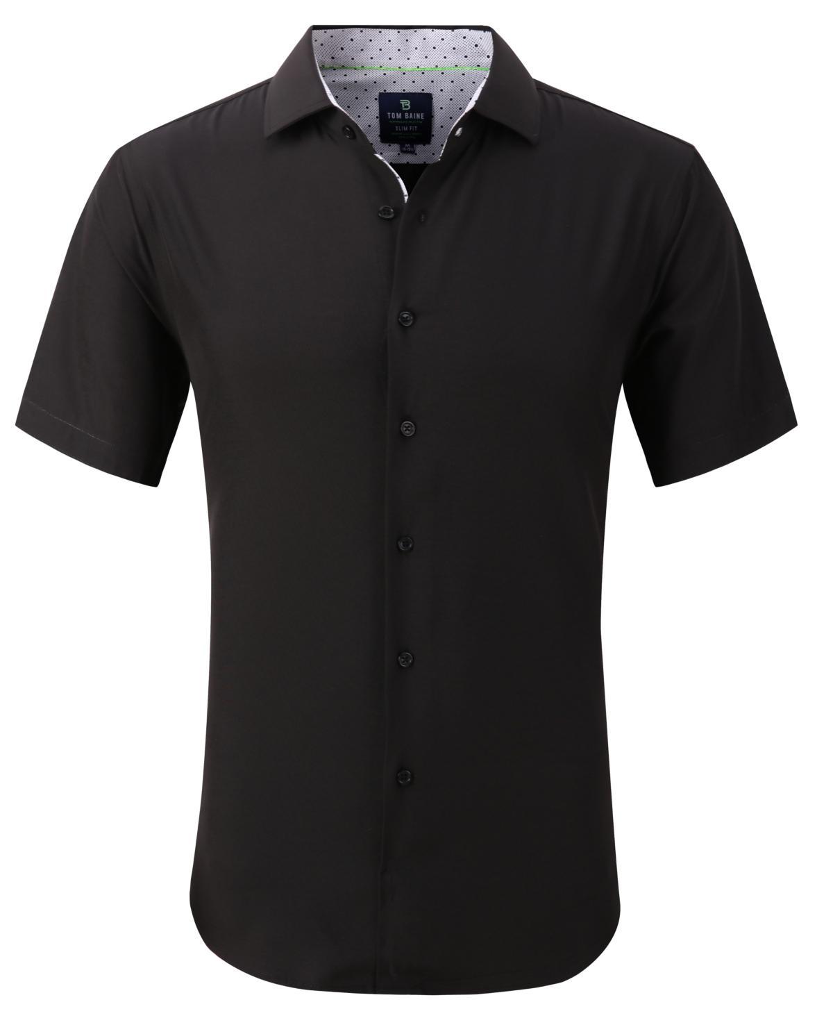 Mens Slim Fit Short Sleeve Performance Button Down Dress Shirt Product Image