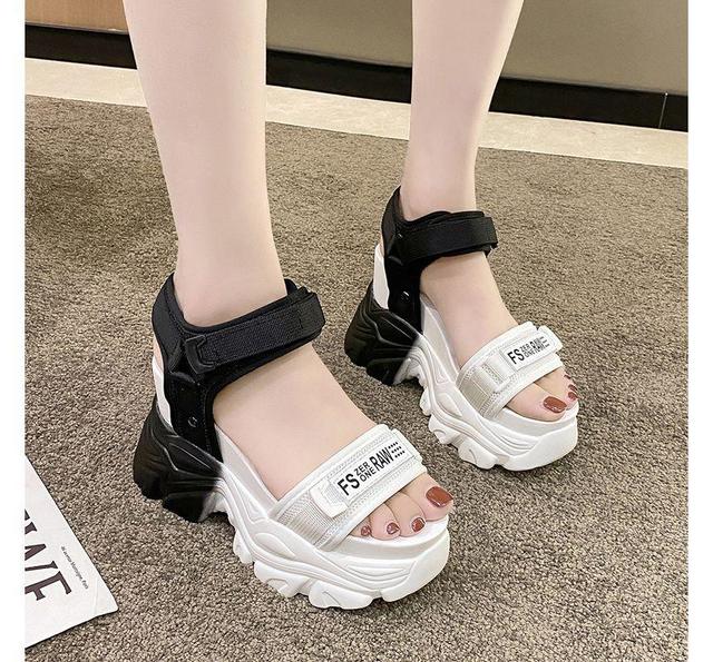 Platform Wedge Two Tone Sandals Product Image