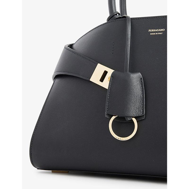 Black Hug Small Leather Top-handle Bag Product Image