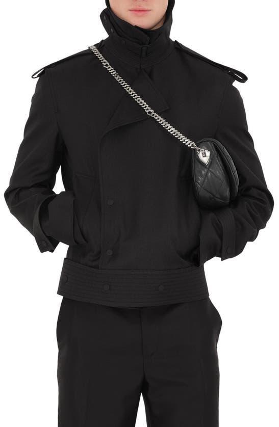 BURBERRY Silk Blend Trench Jacket In Black Product Image