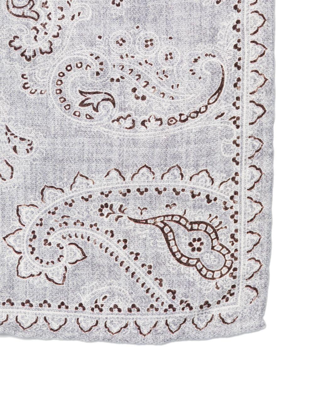 BRUNELLO CUCINELLI Paisley-print Pocket Scarf In Grey Product Image