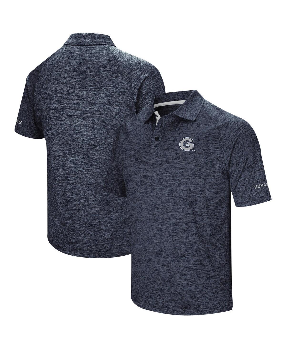 Mens Colosseum Heathered Navy Georgetown Hoyas Down Swing Raglan Polo Grg Blue Product Image