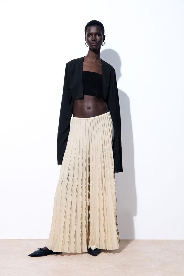 THE PLEATED CHIFFON PANTS Product Image