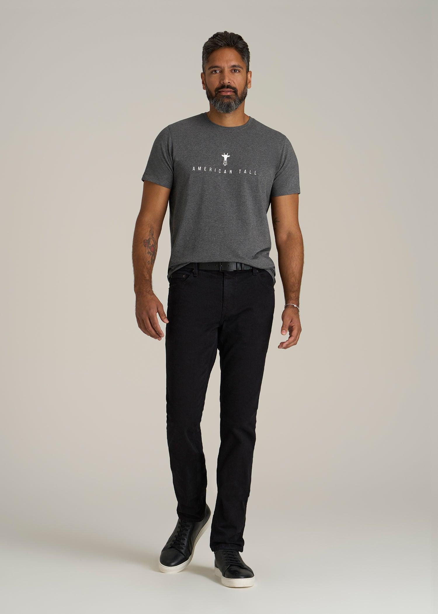 Regular Corporate Logo Tee for Men in Charcoal Mix Male Product Image