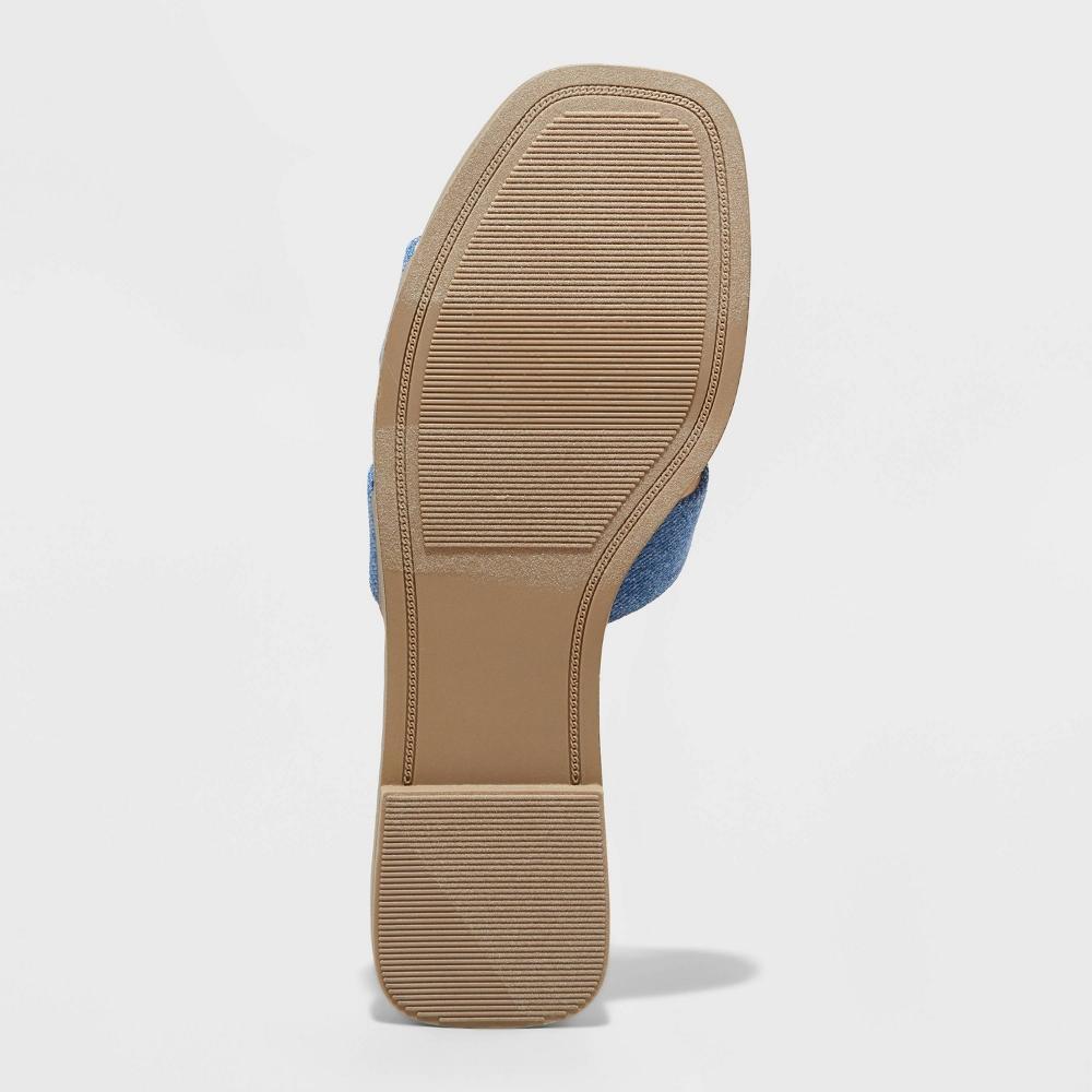 Womens Nina Slide Sandals - A New Day Blue Denim 9 Product Image