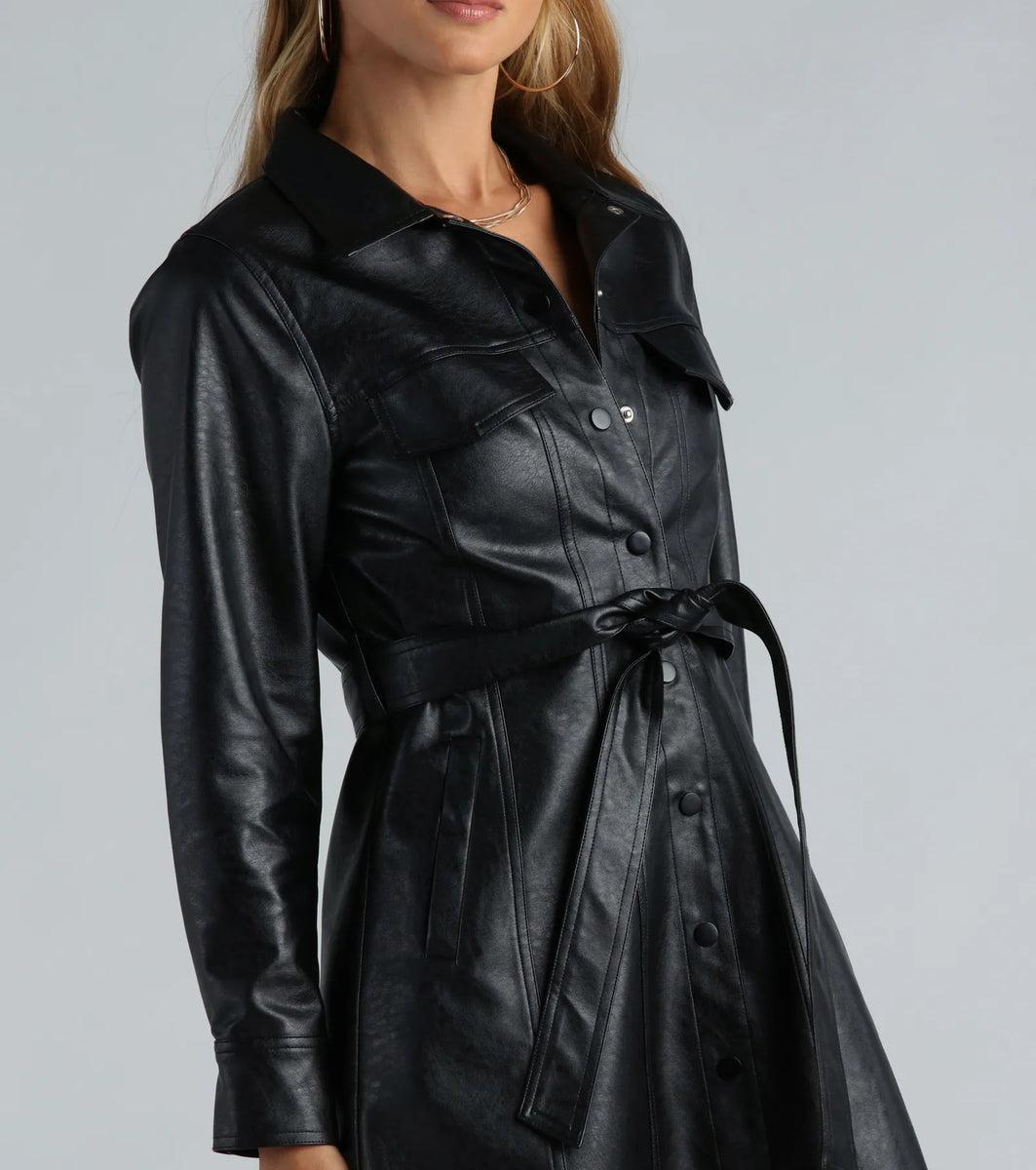 Elevated Affair Faux Leather Trench Coat product image