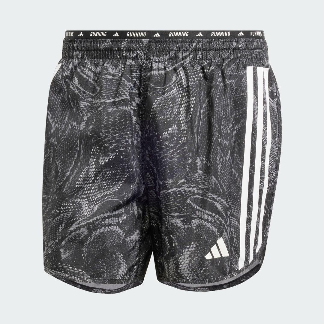 adidas Own the Run Excite Allover Print AEROREADY Shorts Black M 7 Mens Product Image