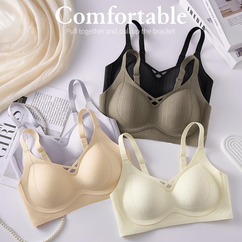 V-Neck Plain Bra Product Image