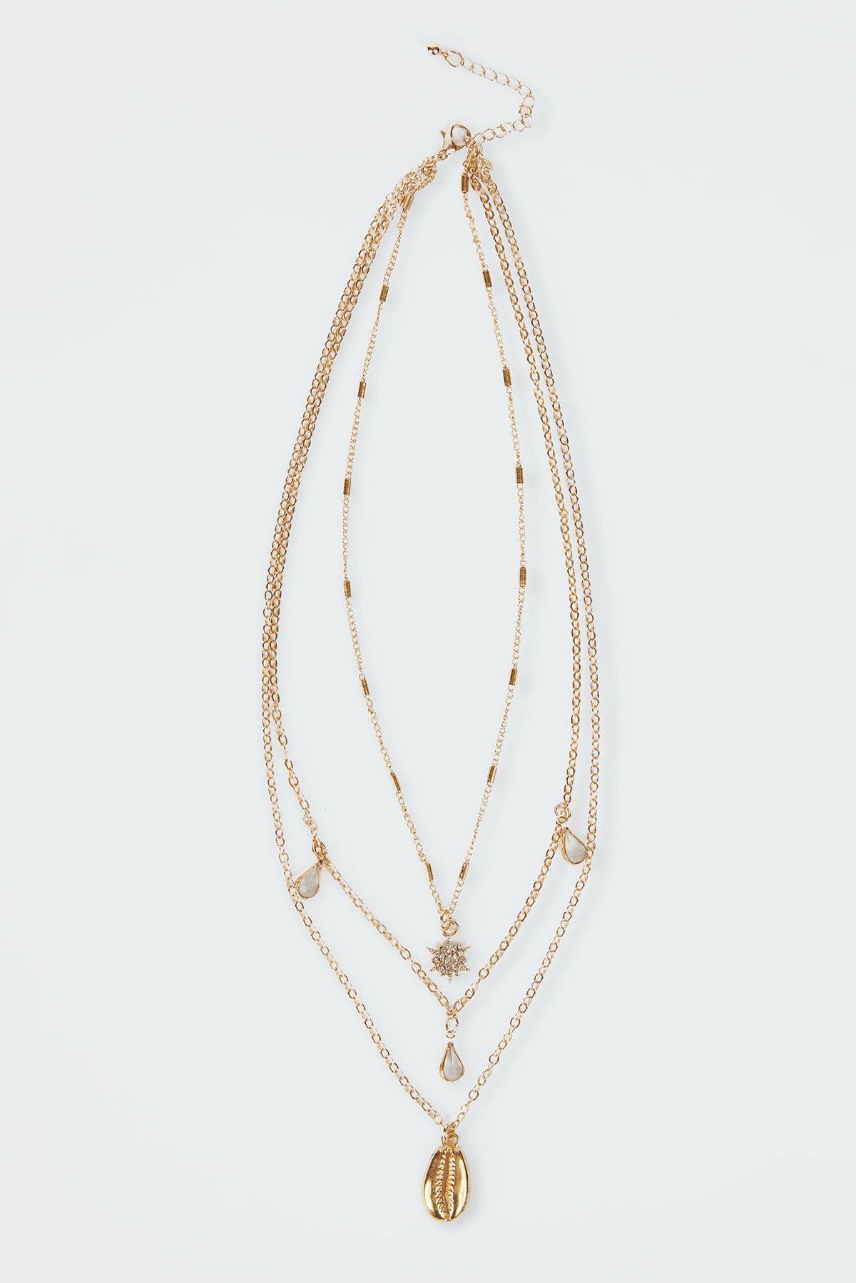 Droplet Shell Layered Necklace Product Image