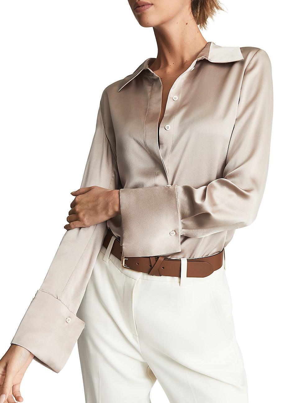 Womens Hailey Silk Buttoned Shirt Product Image