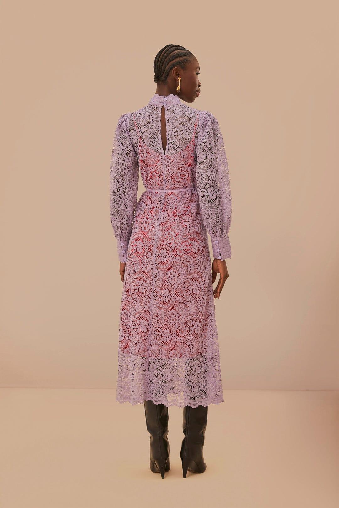 Lilac Lace Midi Dress Product Image