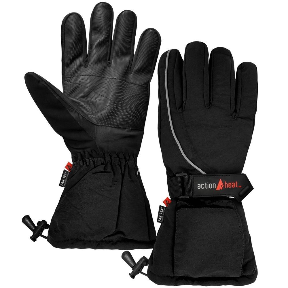 ActionHeat AA Battery Heated Men's Snow Gloves - Black Product Image