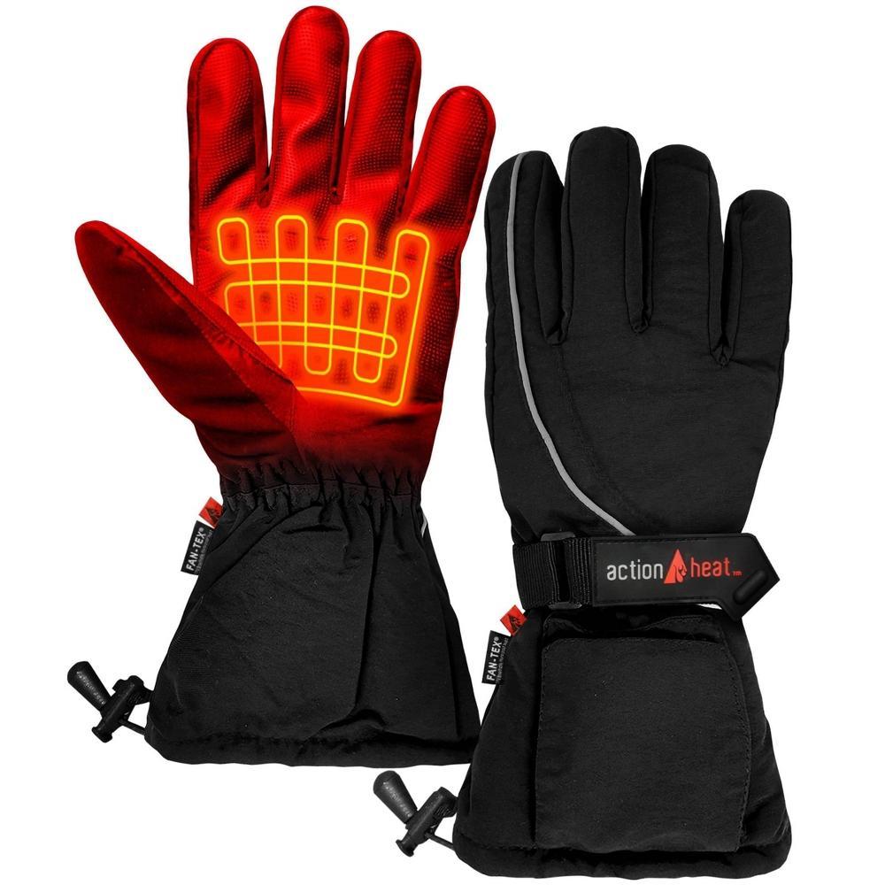 ActionHeat AA Battery Heated Men's Snow Gloves - Black Product Image