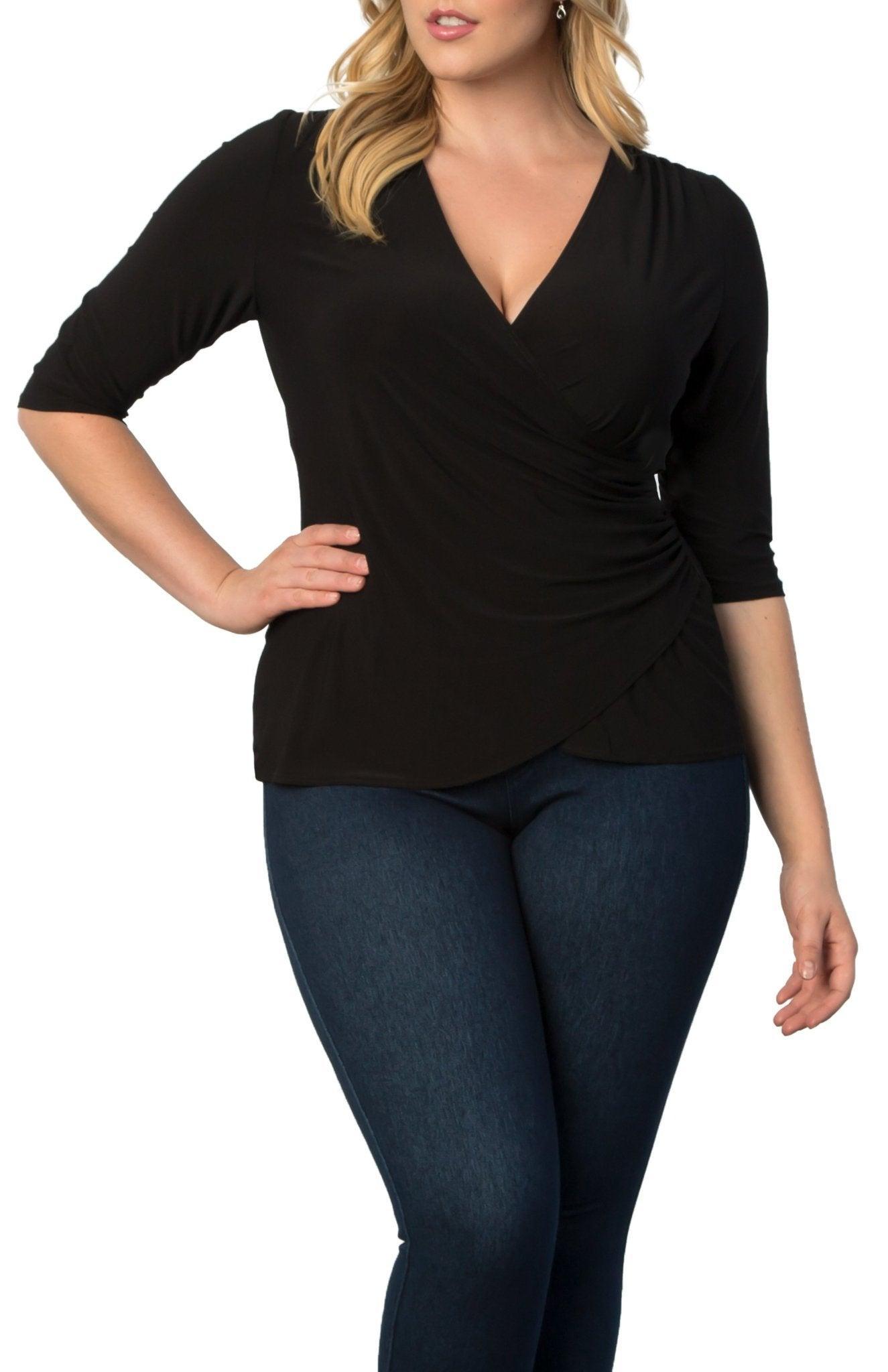 Femme Fatale Faux Wrap Top - Plus Product Image