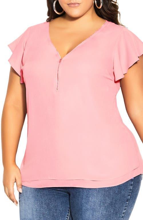 City Chic Fling Half Zip Top Product Image