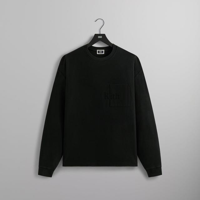 Kith Long Sleeve Quinn Tee - Black Male Product Image