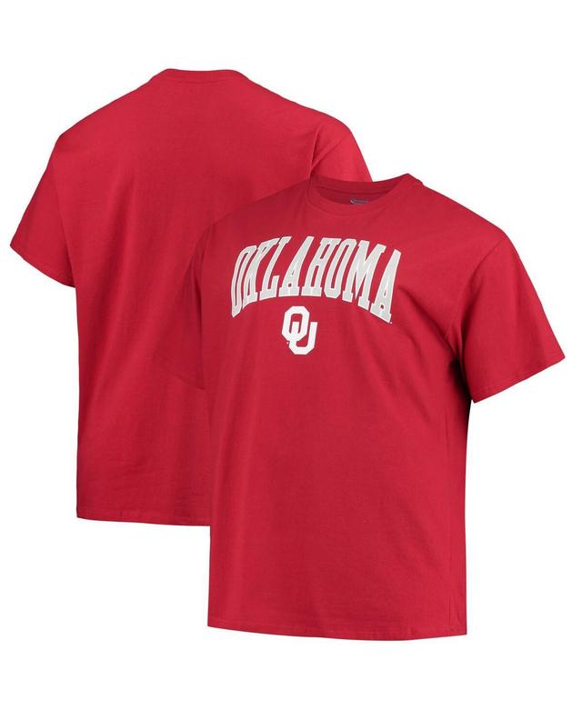 Mens Champion Crimson Oklahoma Sooners Big and Tall Arch Over Wordmark T-shirt Product Image