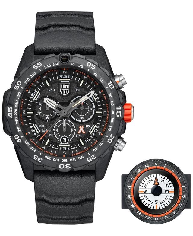 Luminox Mens Swiss Chronograph Bear Grylls Survival Master Series Compass Orange Rubber Strap Watch 45mm Product Image