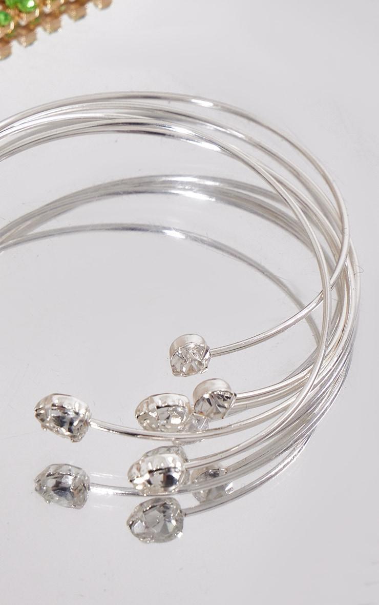 Silver Diamante Detail Bangle Multipack Product Image