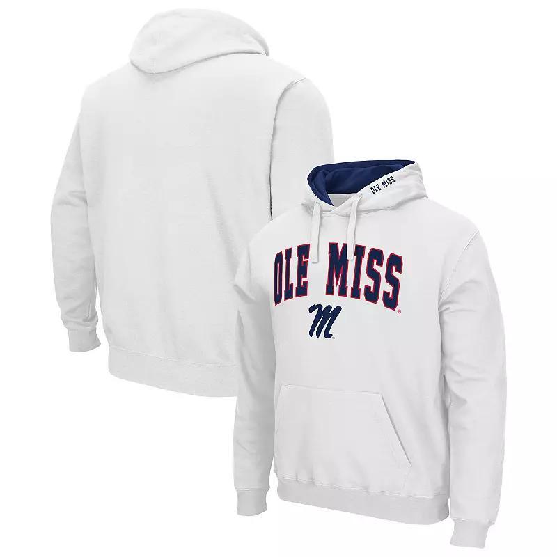 Mens Colosseum White Ole Miss Rebels Arch & Team Logo 3.0 Pullover Hoodie Product Image