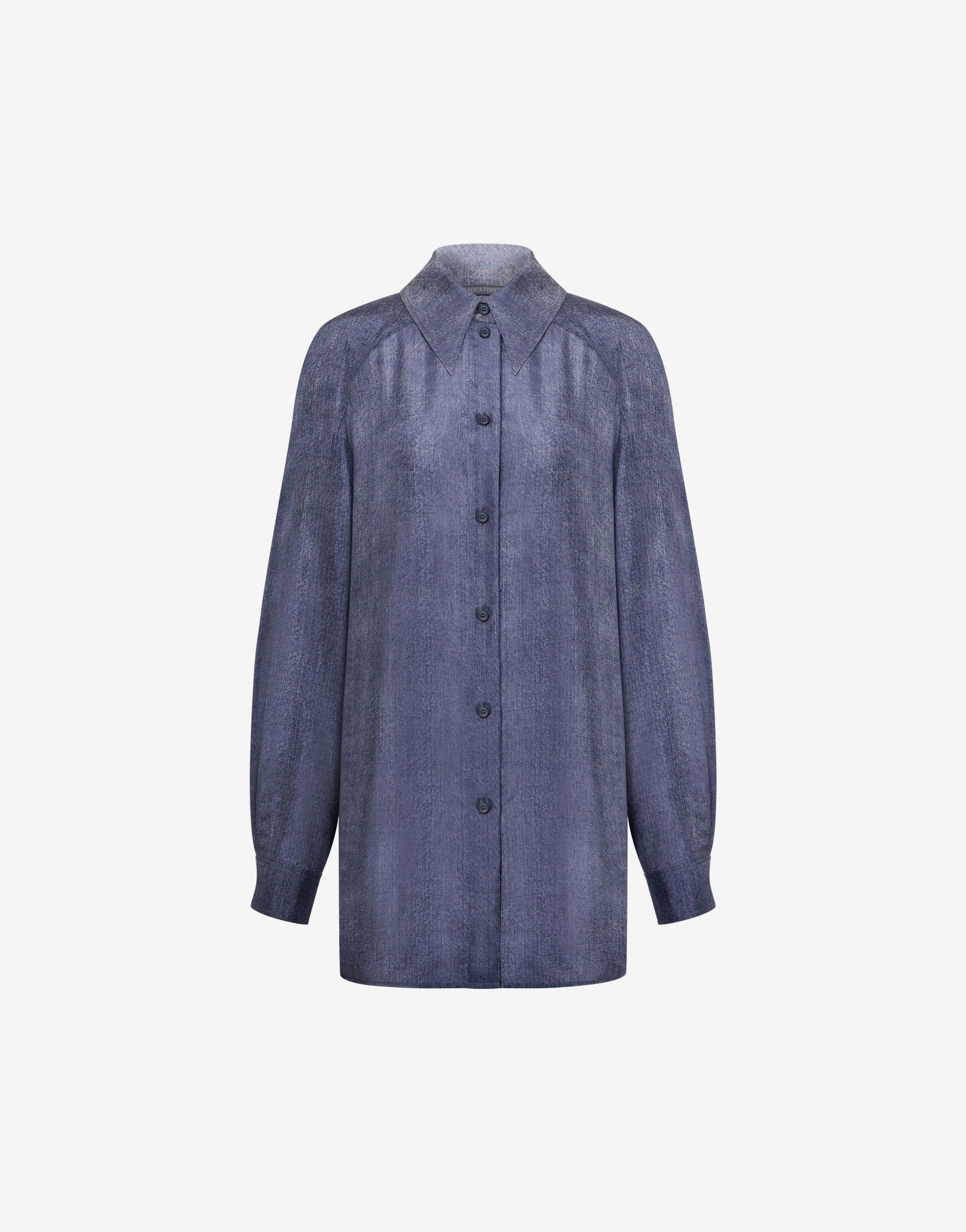 Shirt in habotai denim print product image