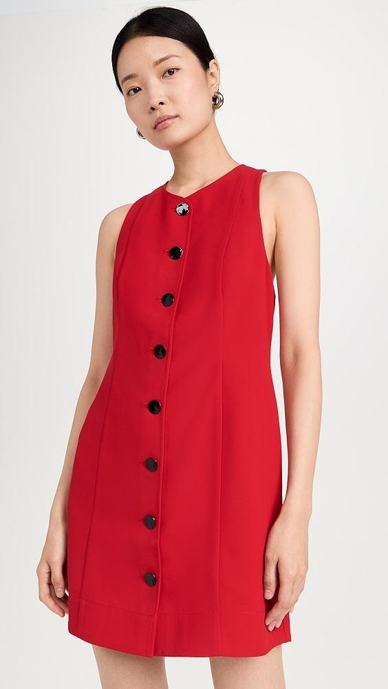 GANNI Red Twill Suiting Mini Dress | Shopbop Product Image