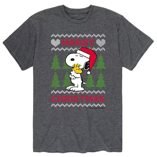 Mens Peanuts Sweater Tee Dark Grey Product Image