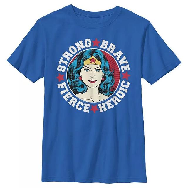 Boys 8-20 DC Comics Wonder Woman Strong Brave Vintage Wrap Around Graphic Tee, Boys Product Image