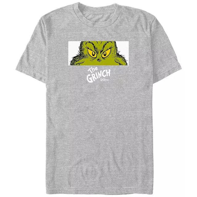 Big & Tall Dr. Seuss Grinch Naughty Eyes Graphic Tee, Mens Athletic Grey Product Image