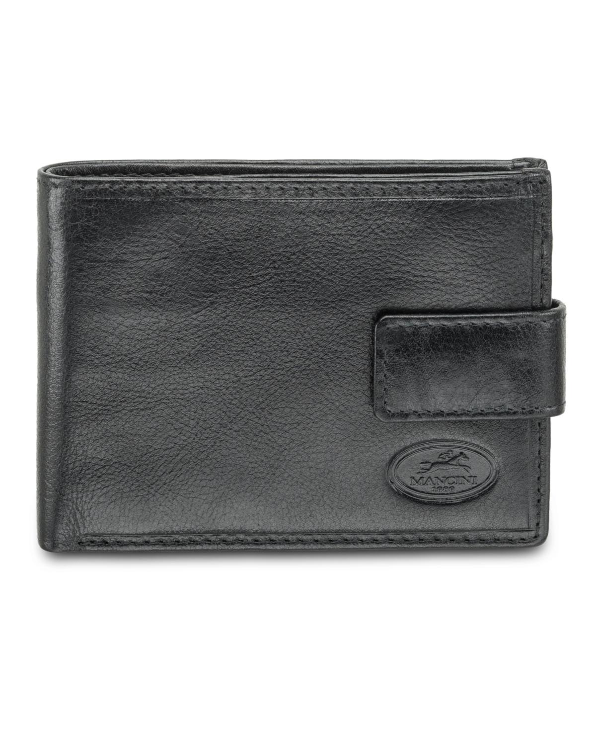 Portefeuille Rfid  2 Volets En Cuir Vritable Avec Poche Pour Monnaie Equestrian2 De Mancini - Noir Product Image