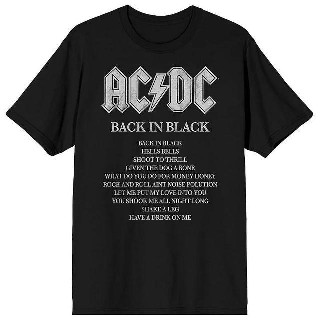 Mens AC/DC Back Song List Tee Product Image