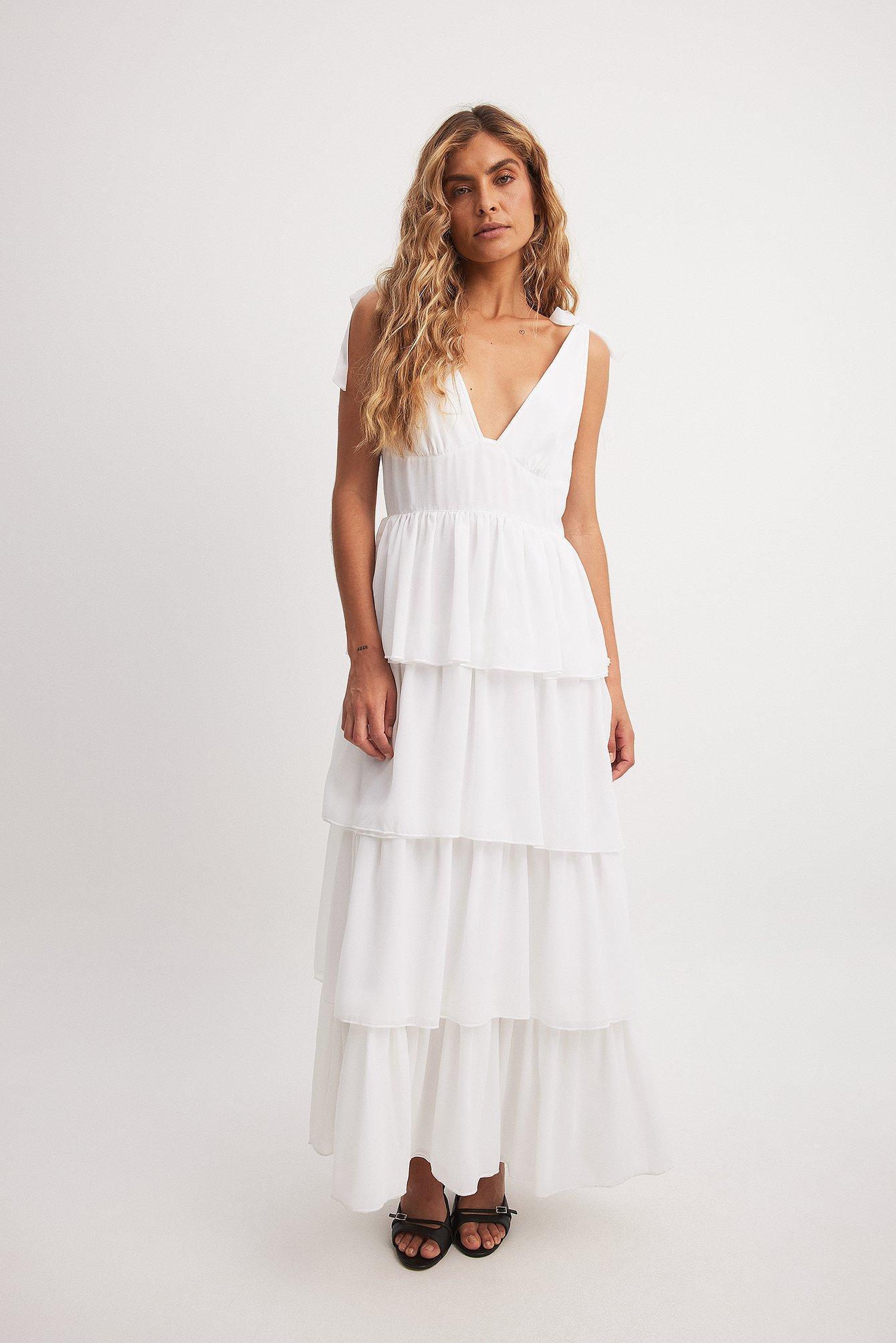 Chiffon Ruffle Midi Dress Product Image