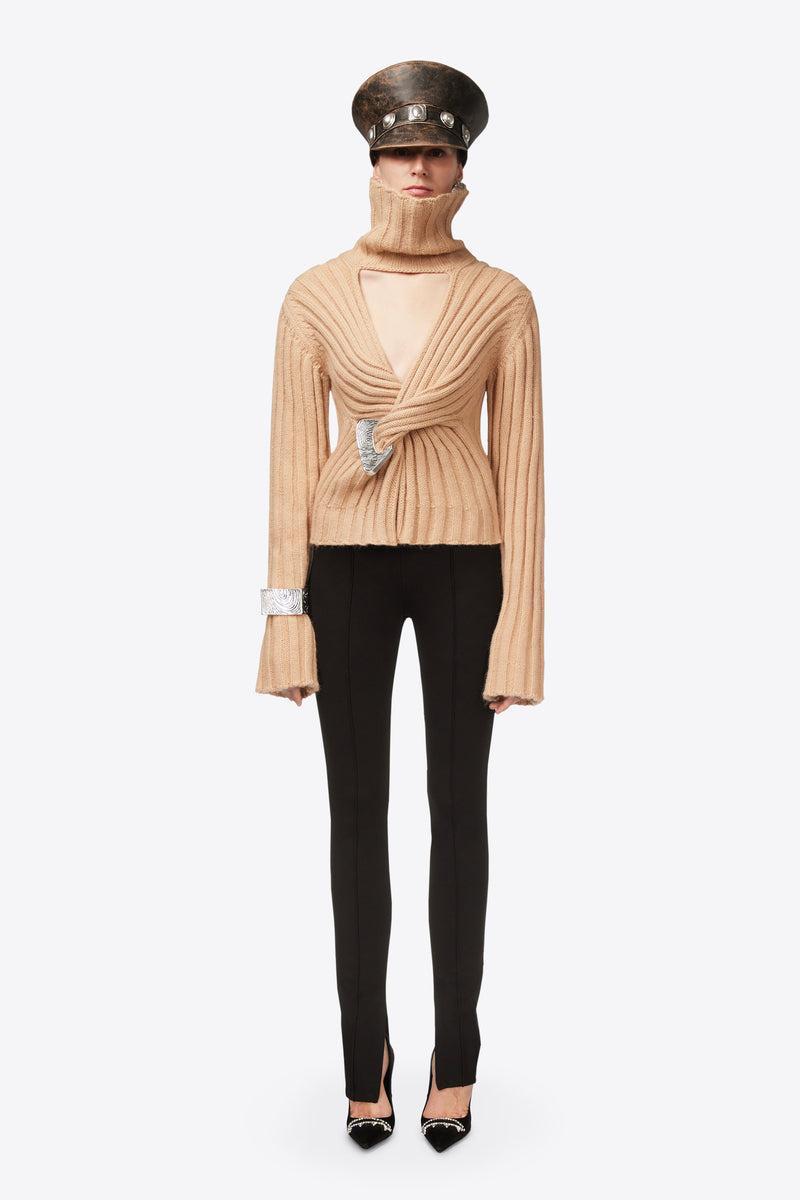 Twisted Knit Turtleneck Sweater Product Image