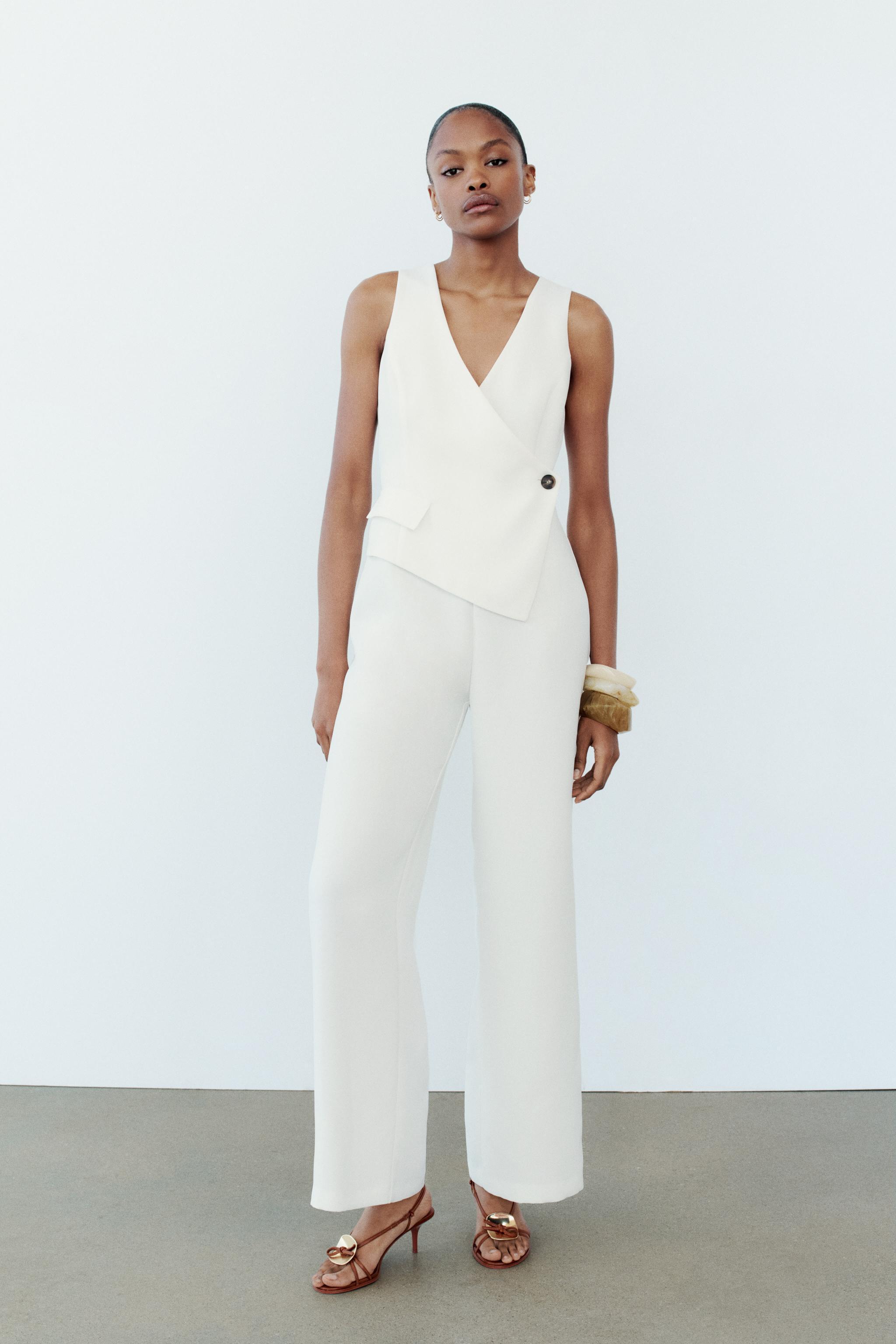 ASYMMETRIC CREPE VEST JUMPSUIT Product Image