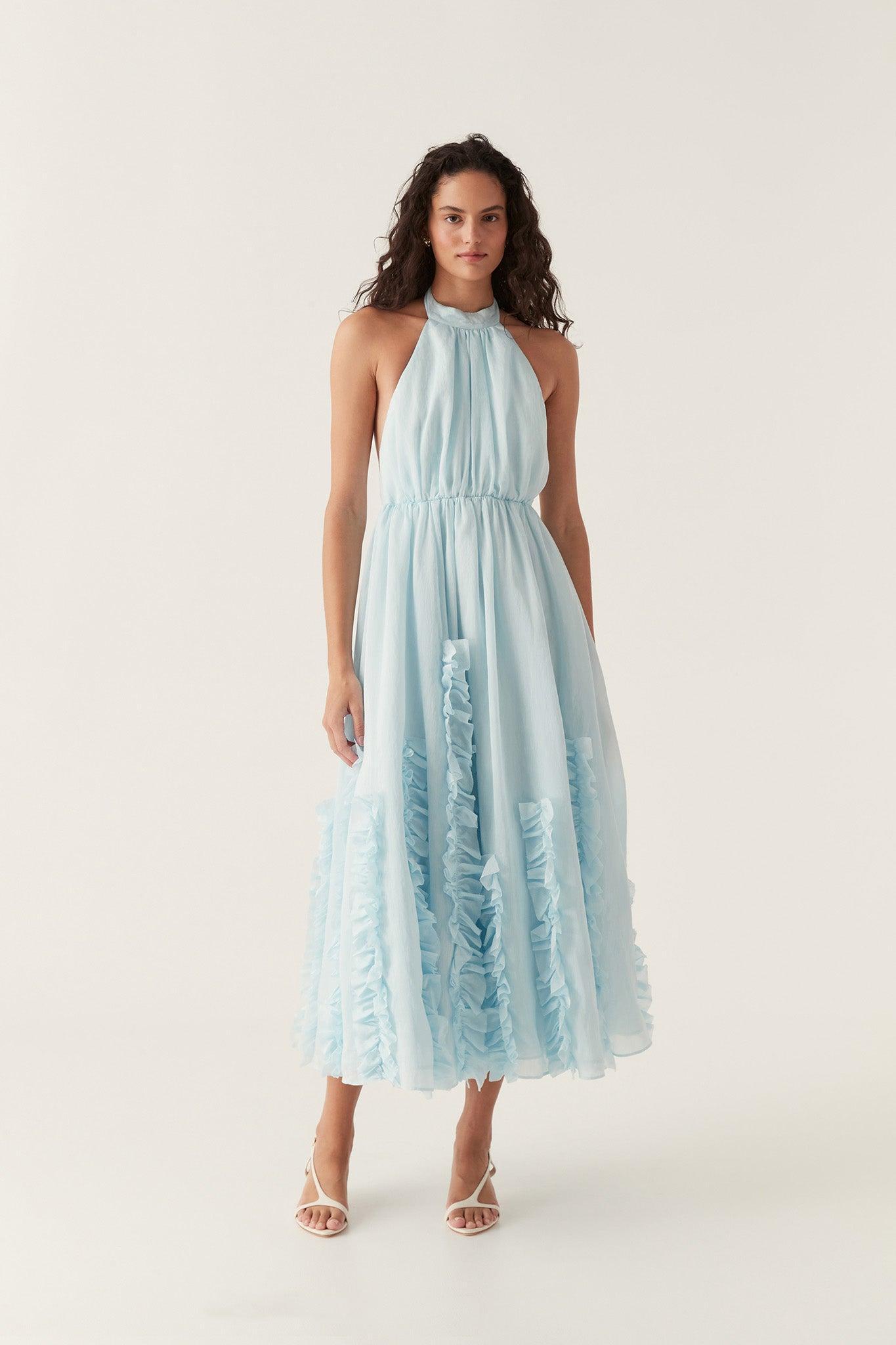 Hilma Frill Maxi Halter Dress Product Image