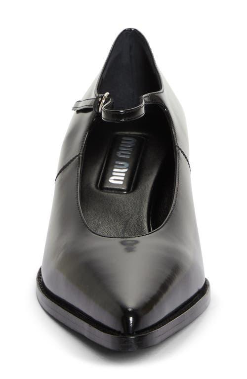 MIU MIU Kitten Heel Mary Jane Pump In Black Product Image