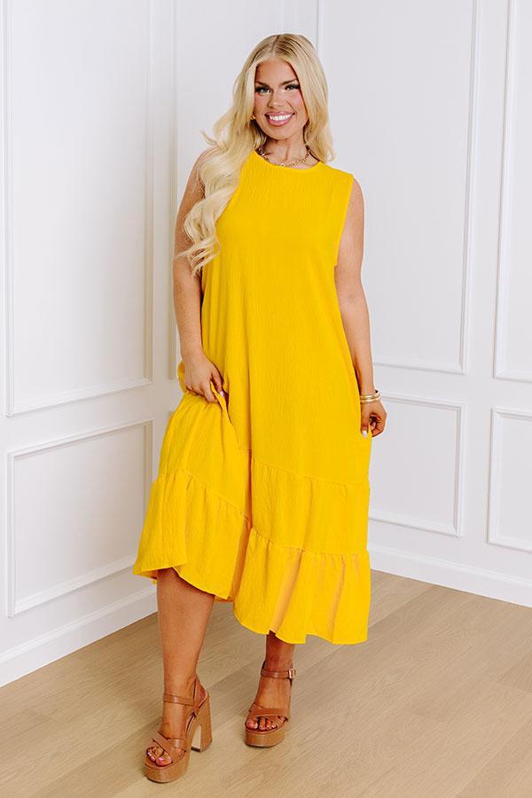 Summer Masquerade Shift Dress In Marigold Curves Product Image