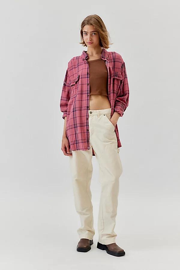 Urban Renewal Remade Overdyed Flannel Shirt Womens at Urban Outfitters Product Image