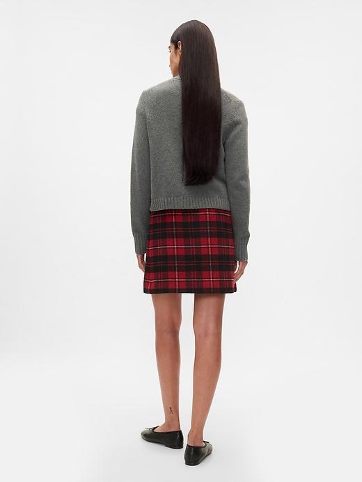 Plaid Wrap Mini Skirt Product Image