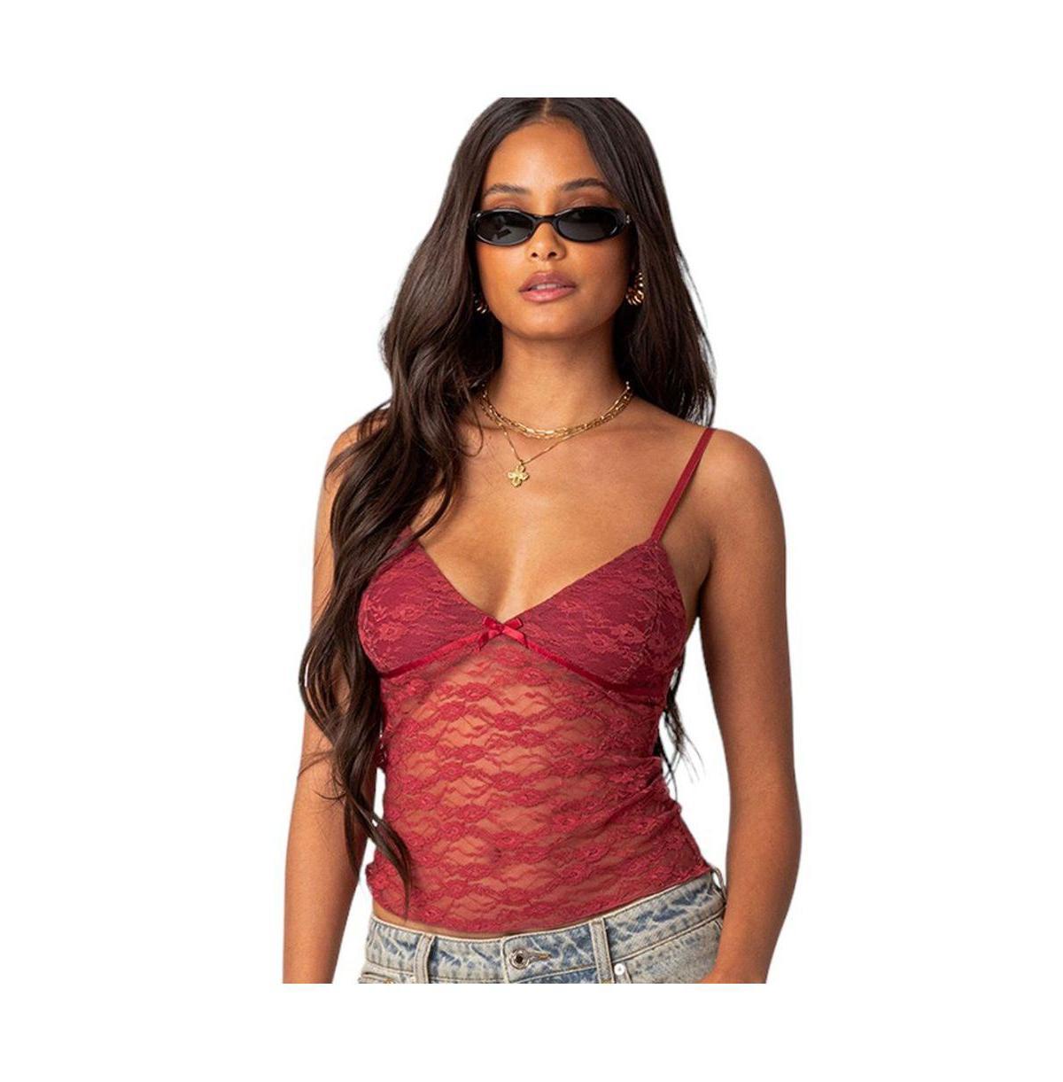 Womens Eira sheer lace tank top Product Image