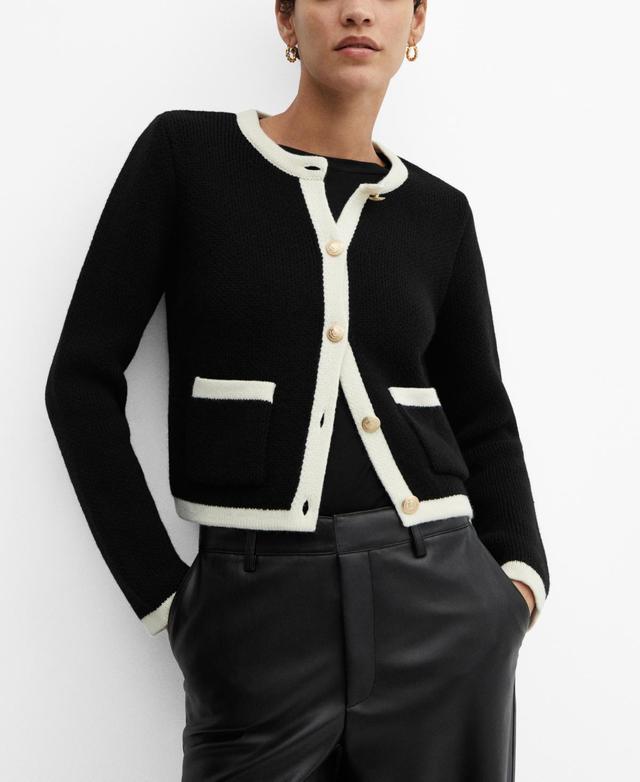 Mango Womens Knitted Buttoned Jacket Product Image