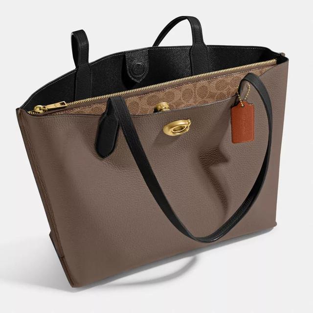 Willow Tote Bag In Colorblock With Signature Canvas Interior Product Image