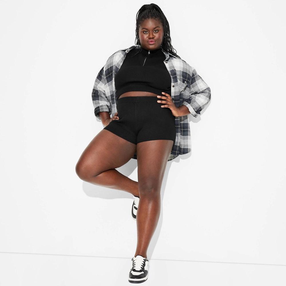 Womens Sweater Hot Shorts - Wild Fable Black 4X product image