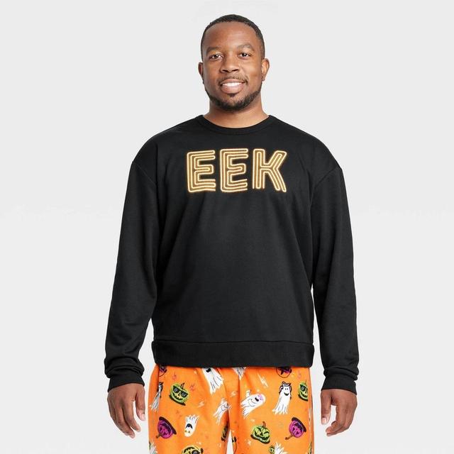 Mens Glow-in-the-Dark Crewneck Halloween Matching Family Pajama Sleep Sweatshirt - Hyde & EEK! Boutique L Product Image