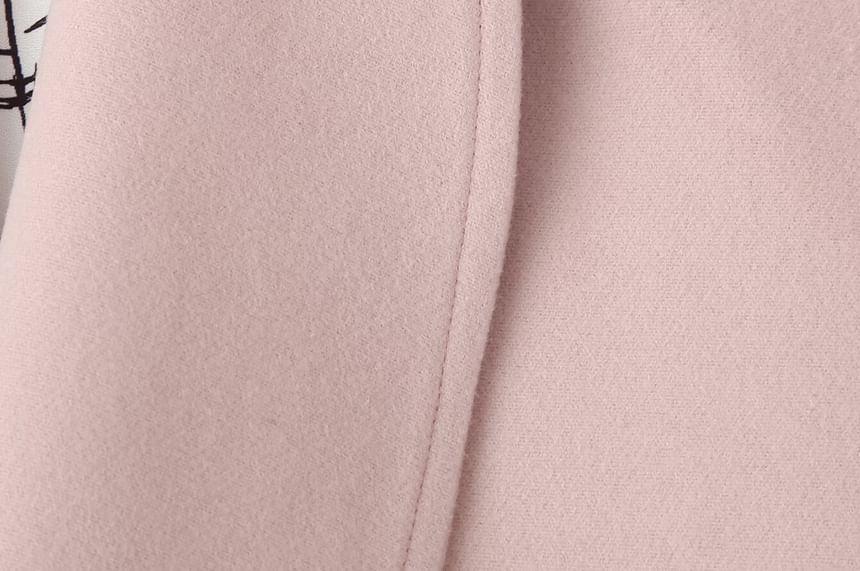 Shawl Collar Plain Belted Coat Product Image