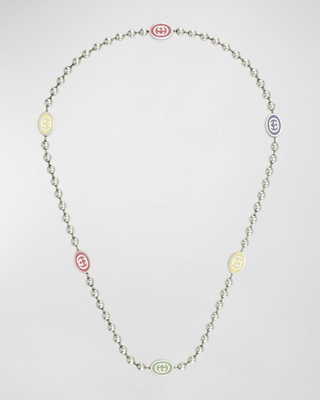 Interlocking G Sterling Silver Boule Necklace Product Image