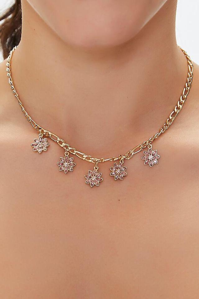 Faux Gem Floral Charm Necklace | Forever 21 Product Image