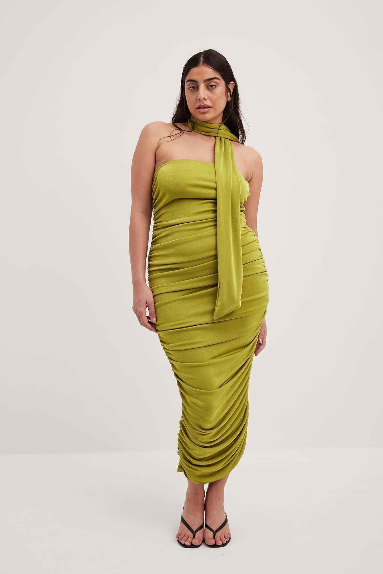 Rouched Strapless Scarf Dress Product Image