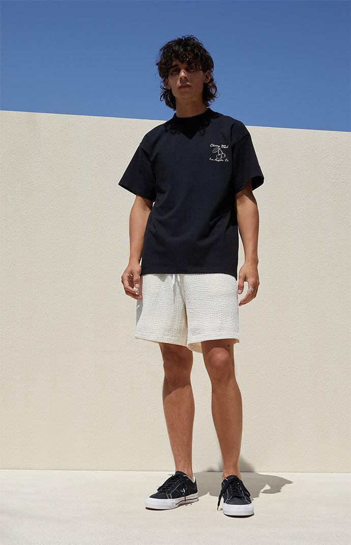 PacSun Mens Cream Textured Shorts - Ivoryedium Product Image