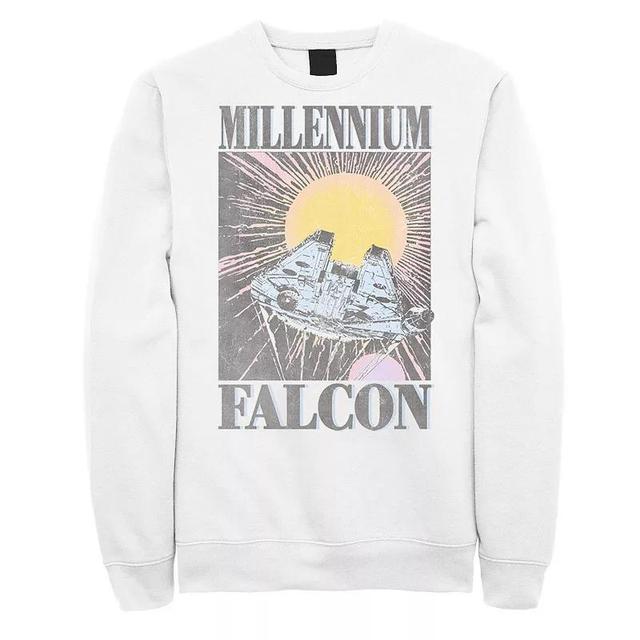 Mens Star Wars Millennium Falcon In Flight Poster Sweatshirt Product Image